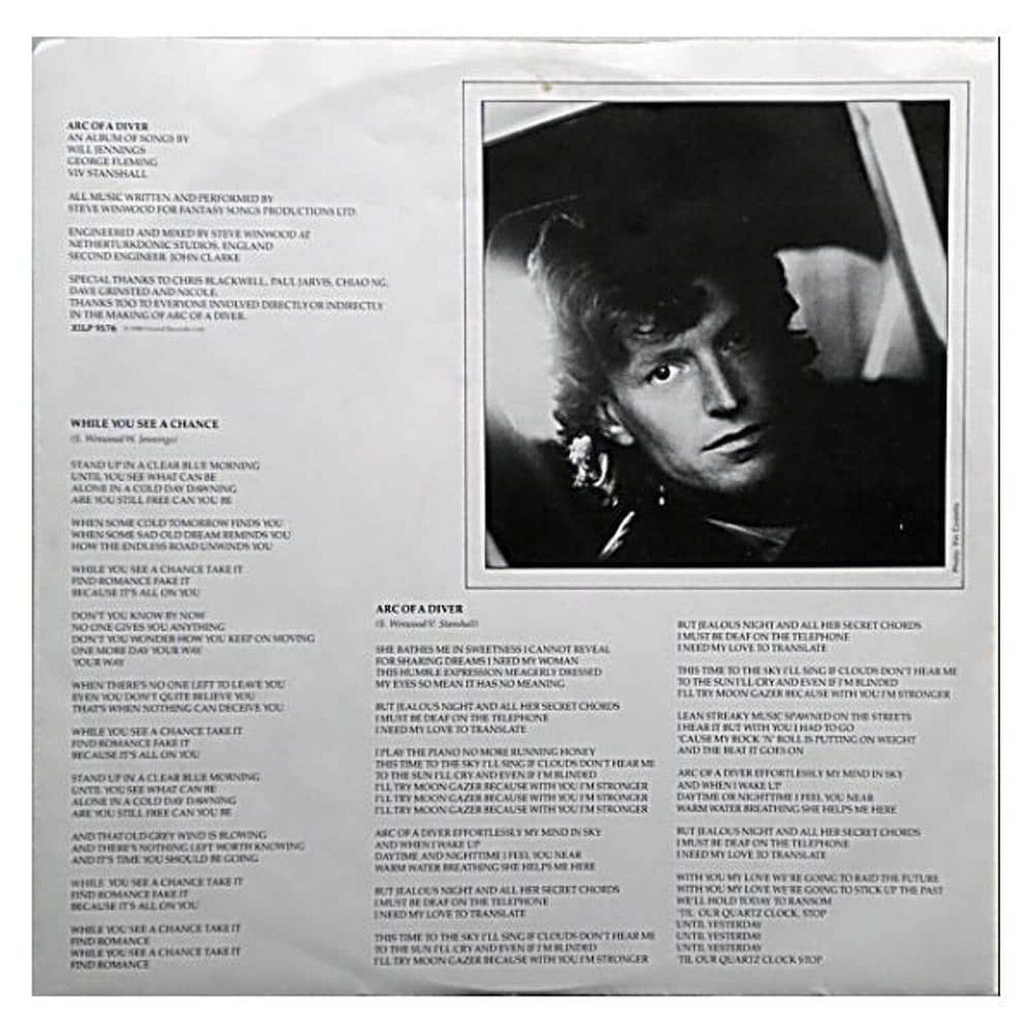 Steve Winwood - Arc Of A Diver | Vinilo Usado image number 3.0