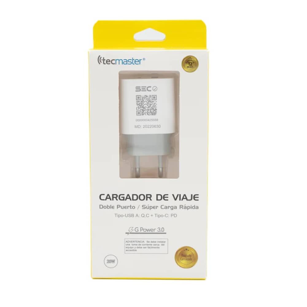 Enchufe Cargador Q30 Dual Pd 20w Tipo C+usb S&uacute;per Carga Certificado image number 5.0