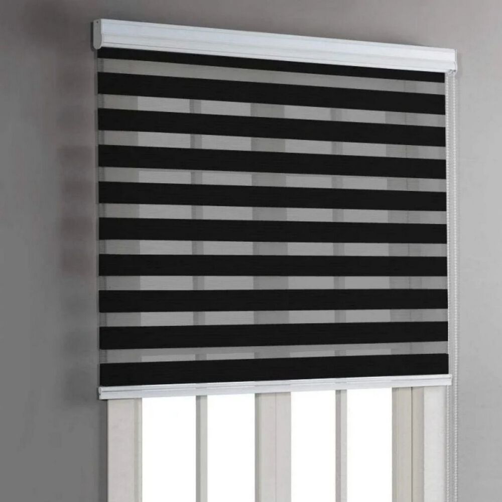 Cortina Roller Dúo Zebra Negra 60x220 Cm image number 3.0