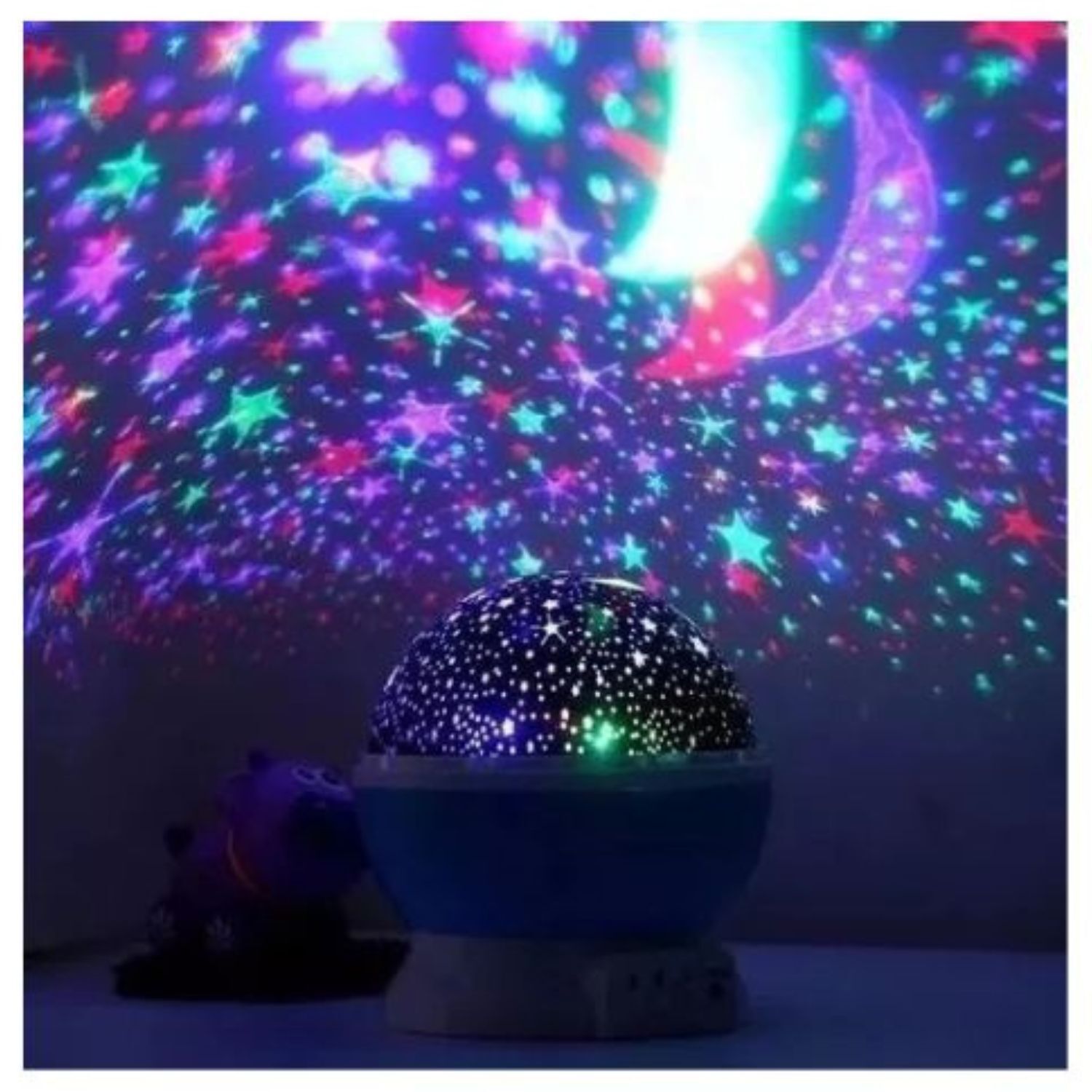 Lampara Azul De Proyecci&oacute;n Rotatoria Luz Estrellas Multicolor image number 2.0