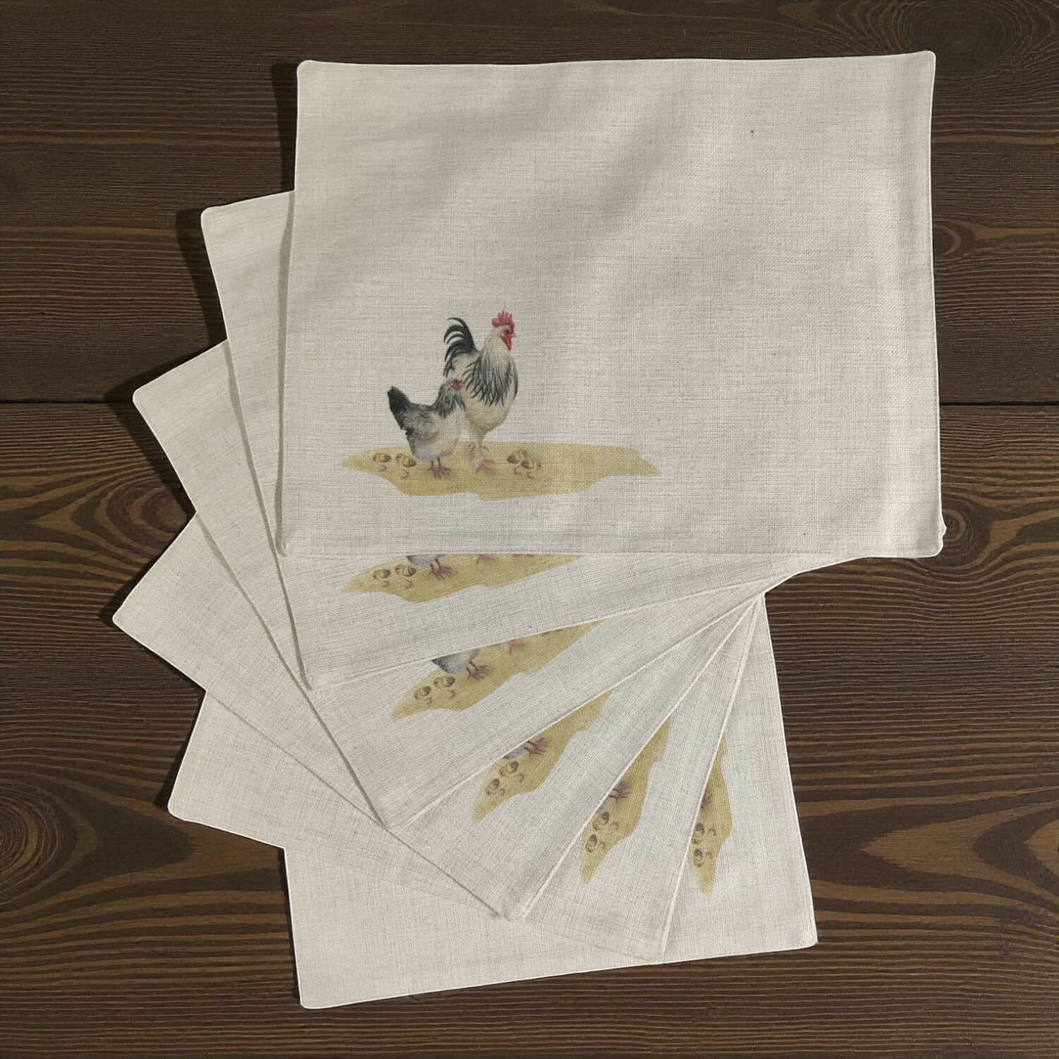 Set 6 Individuales De Lino 35x45 Repelente A Liquido-antimancha Md16 image number 2.0