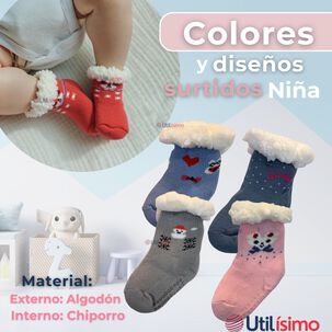 Pack 3 Calcetines De Chiporro Bebé Niña Antideslizante Colores Surtidos