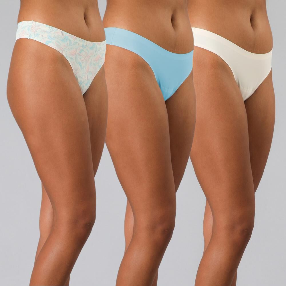 Pack 3x Colaless Micro Print Bonded Flores image number 0.0