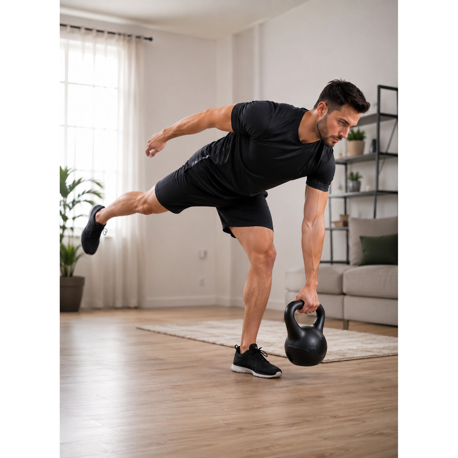 Pesa Rusa Kettlebell 4kg Entrenamientocrossfit Fitness Negro image number 4.0