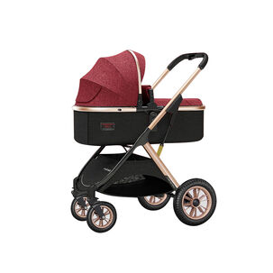 Coche Cuna 2 En 1 Multiposiciones Comfortable Rojo Babymine