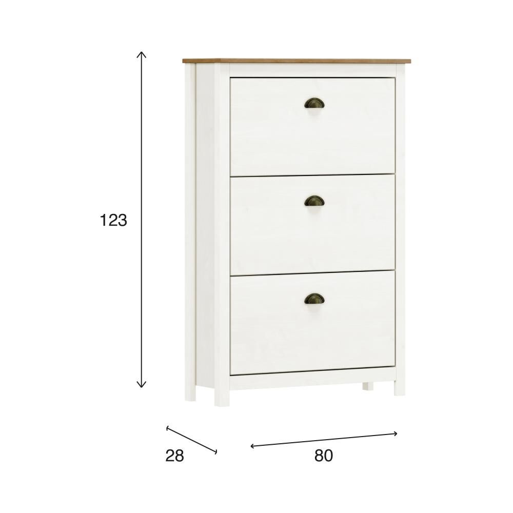 Zapatero Posadas 3 Puertas Blanco-roble image number 2.0