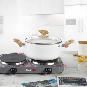 Cocina El&eacute;ctrica 2 Platos Cocinilla Port&aacute;til 2000w De Potencia