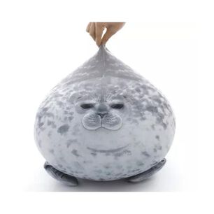 Juguete Peluche Cojin Foca Bebe 30cm Felpa Gris Infantil