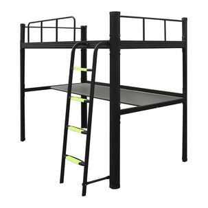 Cama Alta Con Escritorio Strong 1 Plaza Negro