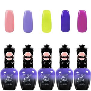 Set De 5 Esmaltes Semipermanentes Secado Uv Larga Duración