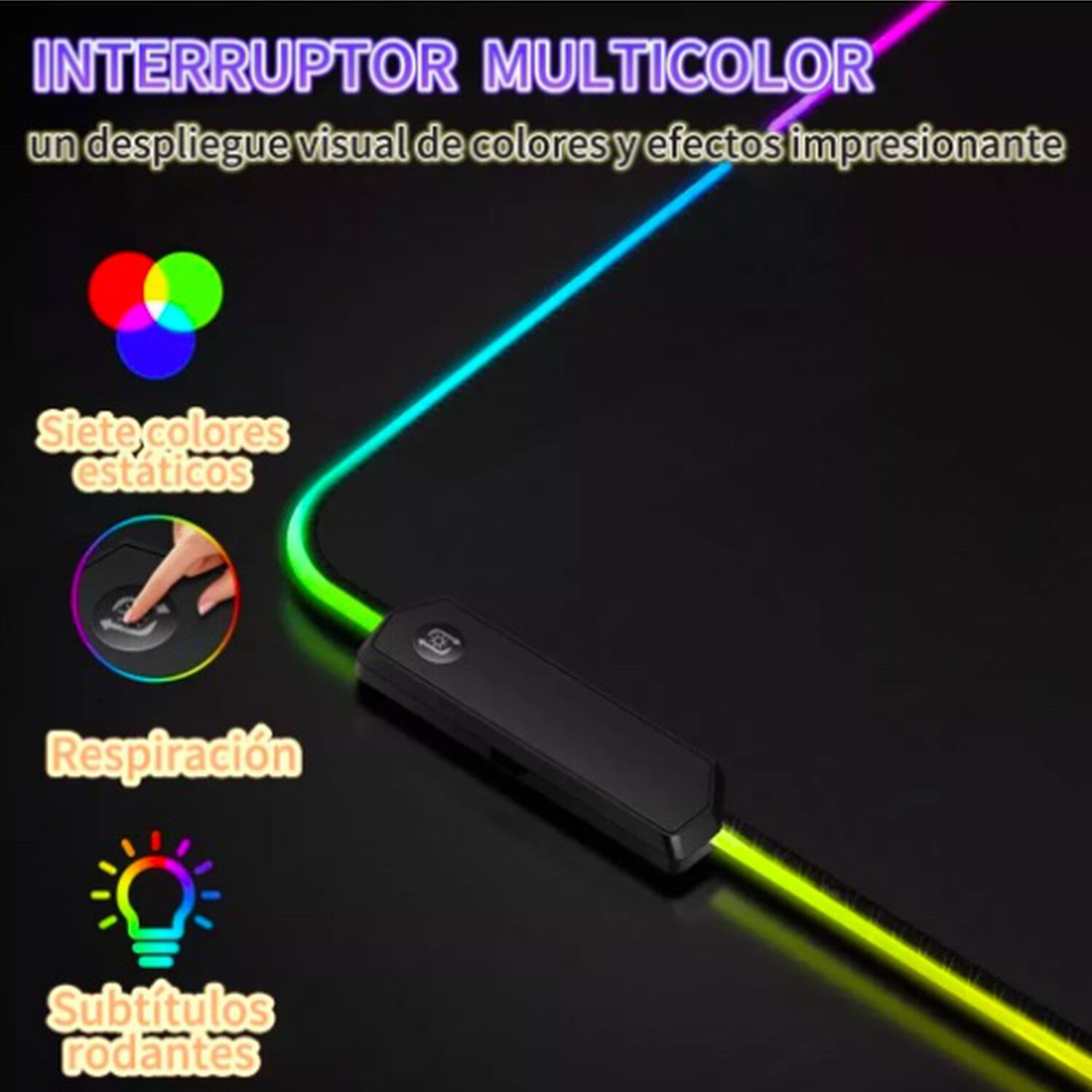 Mouse Pad Con Luz Antideslizante image number 2.0