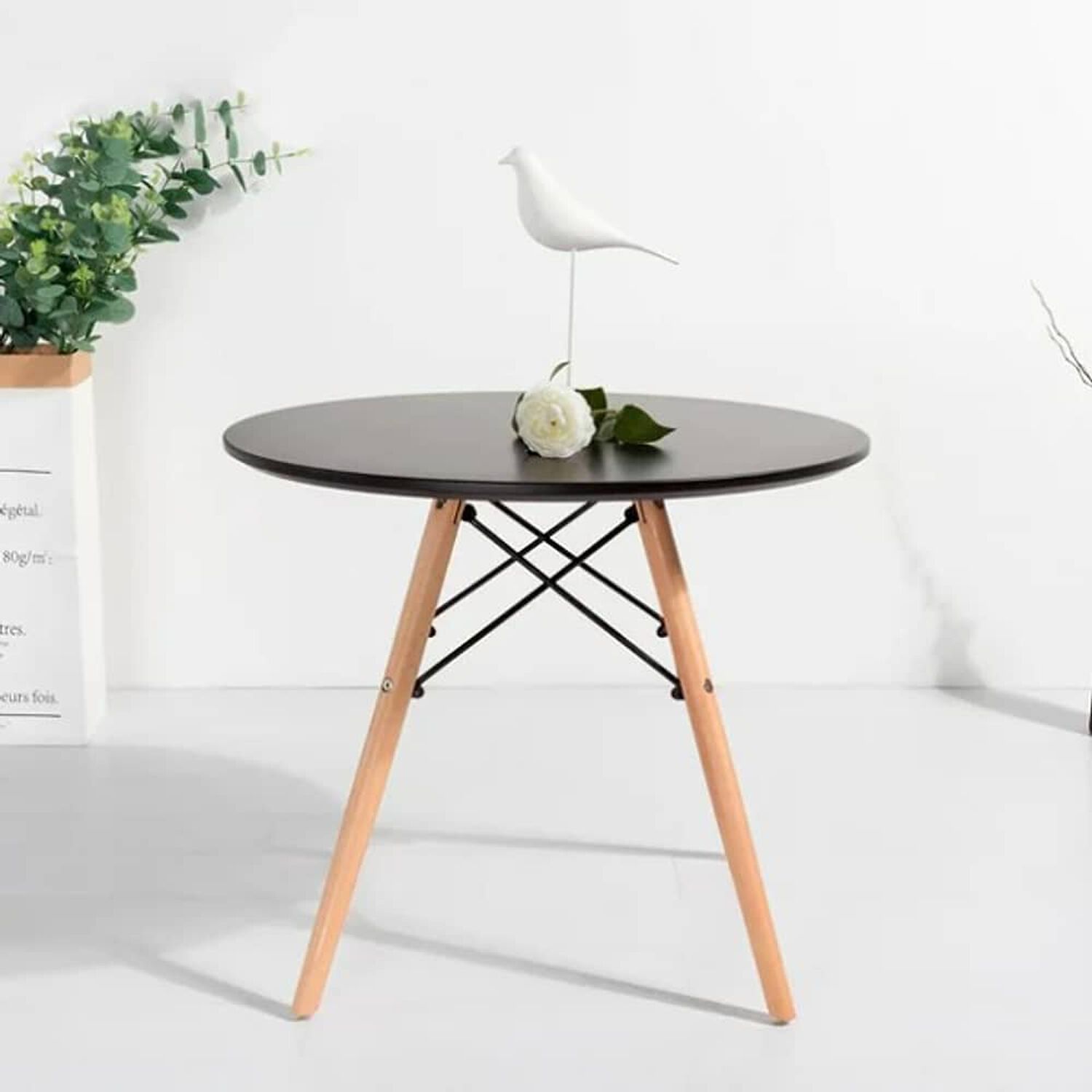 Mesa Eames Redonda 80cm Negro image number 1.0