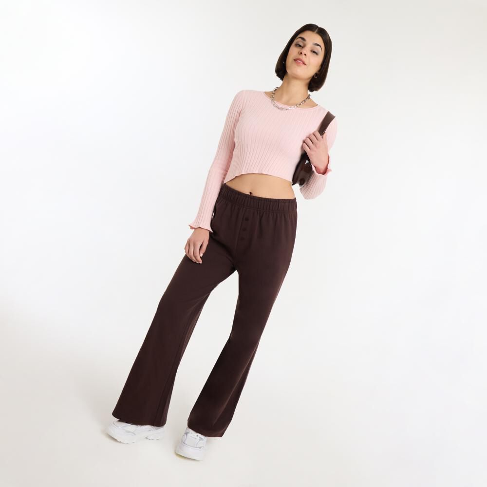 Pantalón De Buzo Moda Tiro Medio Regular Mujer Rolly Go image number 1.0