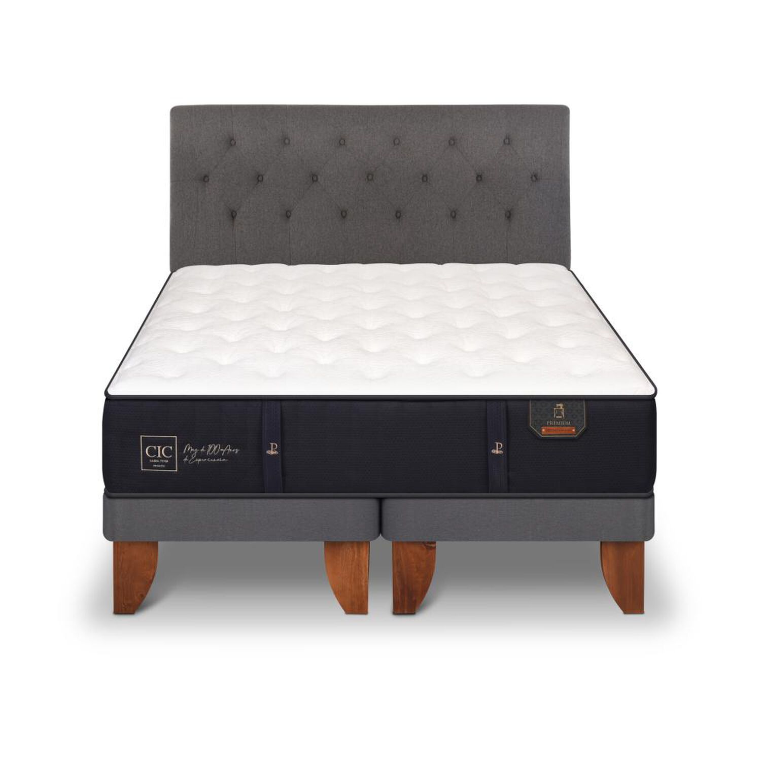Cama Europea Cic Premium / 2 Plazas / Base Dividida + Respaldo image number 0.0