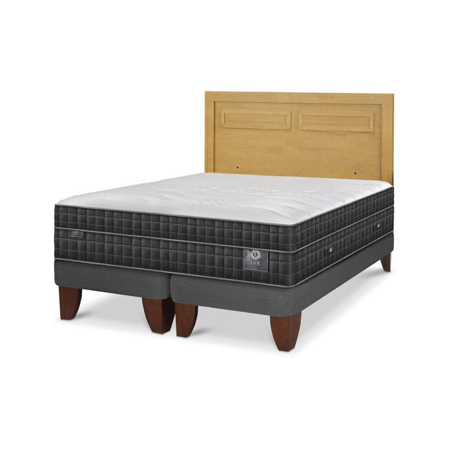 Cama Europea Cic Lux / 2 Plazas / Base Dividida + Respaldo image number 2.0