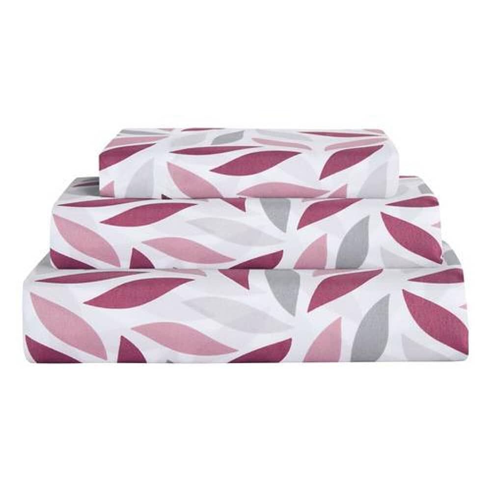 Sabana Andes Microfibra Estampada Hoja Frambuesa 1.5 Plaza image number 2.0