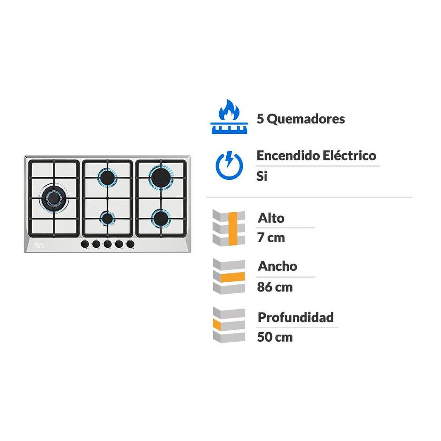 Encimera A Gas Ursus Trotter UT Prime GLT-5 / 5 Quemadores image number 1.0