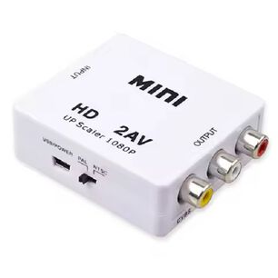 Adaptador Rca 2av A Hdmi Convertidor Rca Hembra Hdmi Hembra Conversor 2av A Hdmi Audio Y Video Cuadrado Blanco