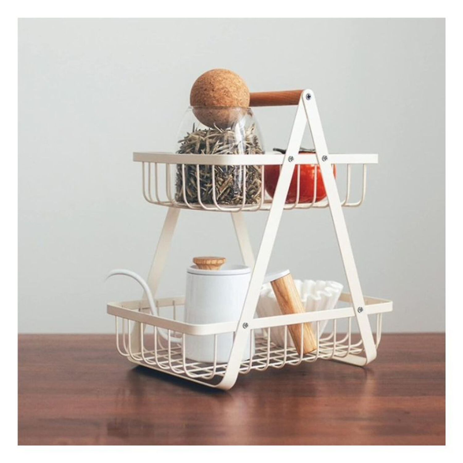 Frutera Panera Rack Organizador Metal 2 Niveles Rectangular image number 1.0