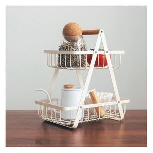 Frutera Panera Rack Organizador Metal 2 Niveles Rectangular