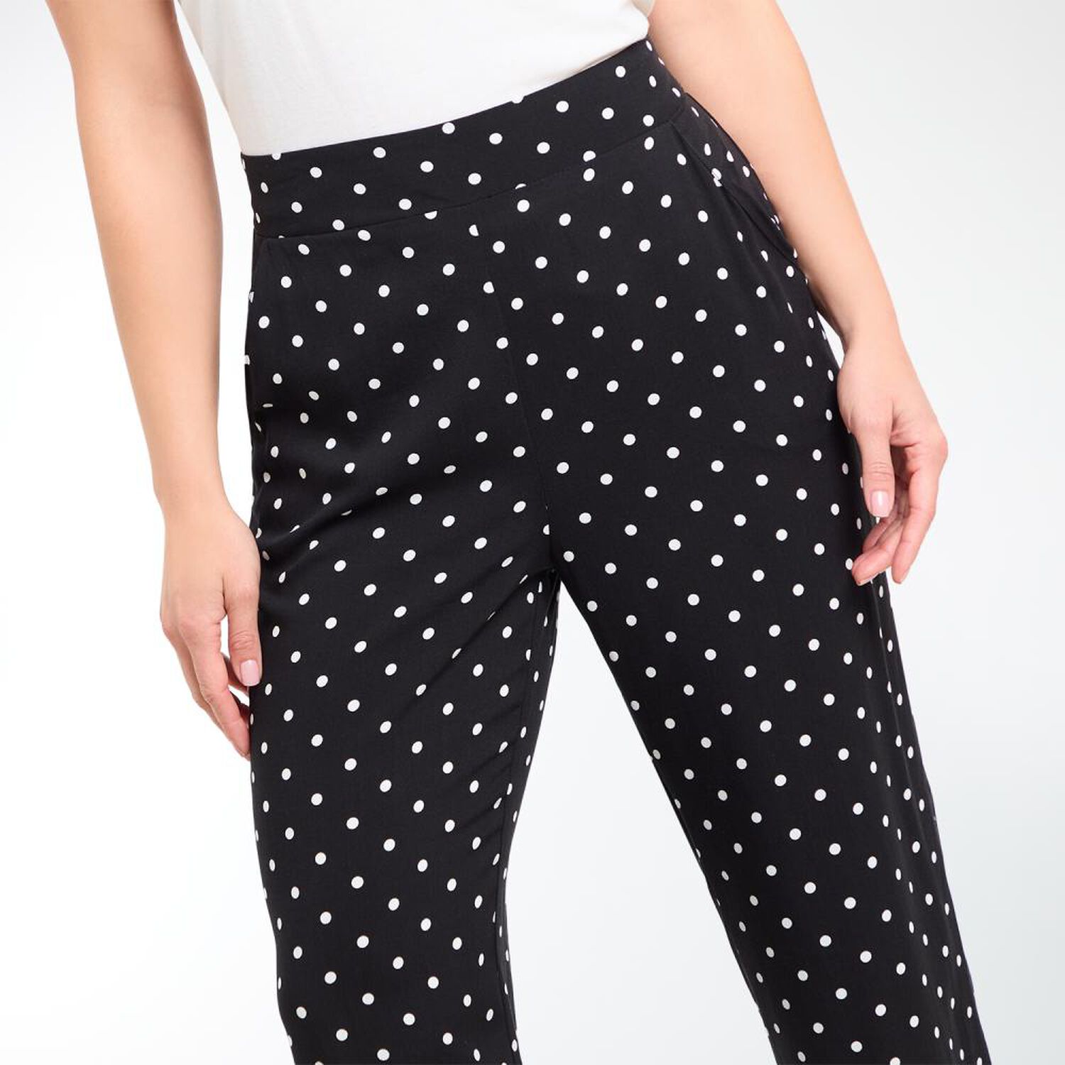 Pantal&oacute;n Full Print Pretina El&aacute;sticada Tiro Medio Palazzo Mujer Geeps image number 4.0