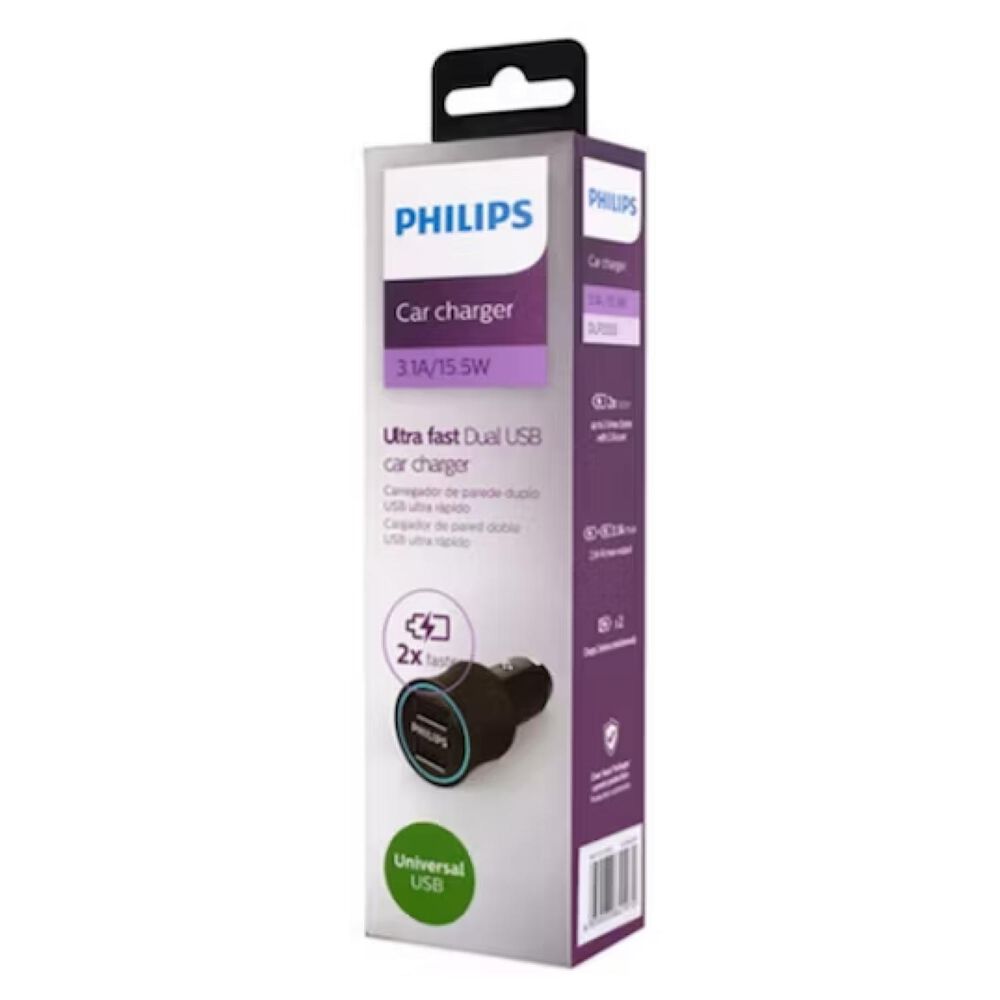 Cargador Para Automovil 2 Usb Carga Ultra Rapida 3.1a Negro Dlp2553v image number 3.0