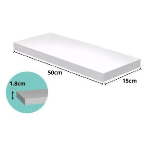 Estante Repisa Flotante Decorativa Minimalista Blanco 50x15x1.8cm