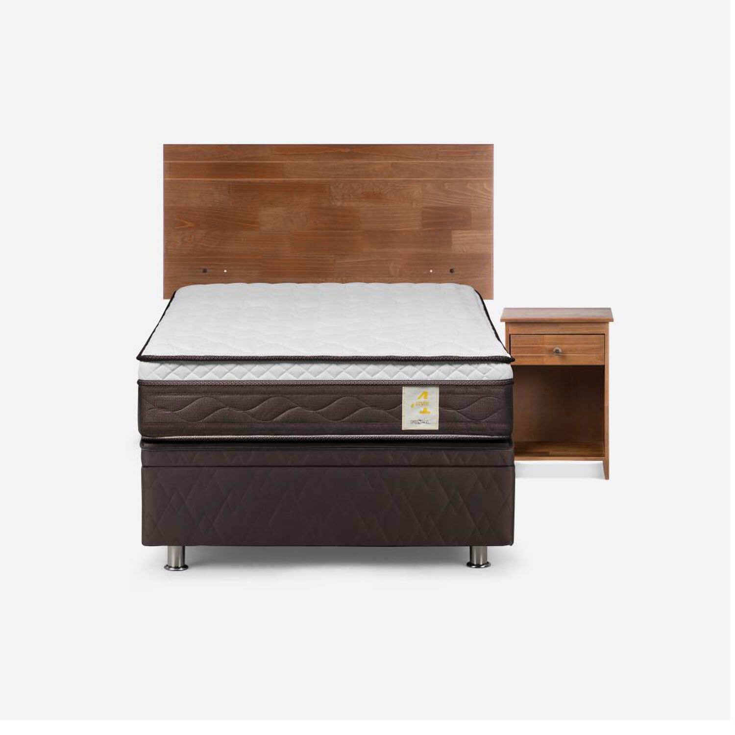 Cama Ba&uacute;l Rosen New Style 4 Plus / 1 Plaza / Base Normal + Set De Maderas image number 0.0