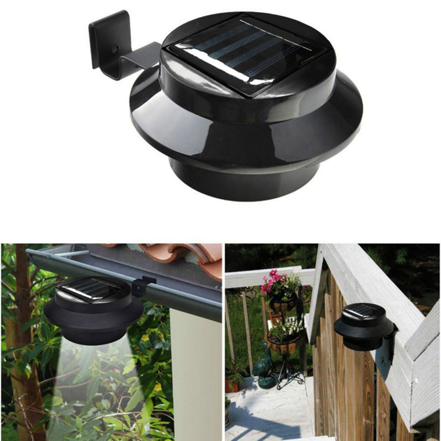 Foco Led Redondo Con Panel Solar 3.7v Negro image number 4.0