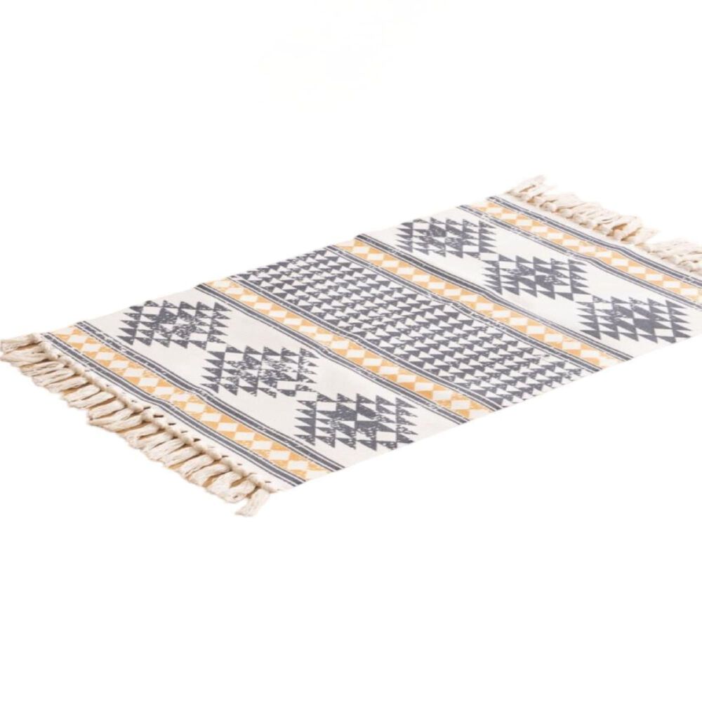 Set 2 Alfombras De Lino 60x90 Cm Para Bajada De Cama 4n07 image number 0.0