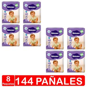 Pañales Babysec - Premium - Talla G 144 Pañales