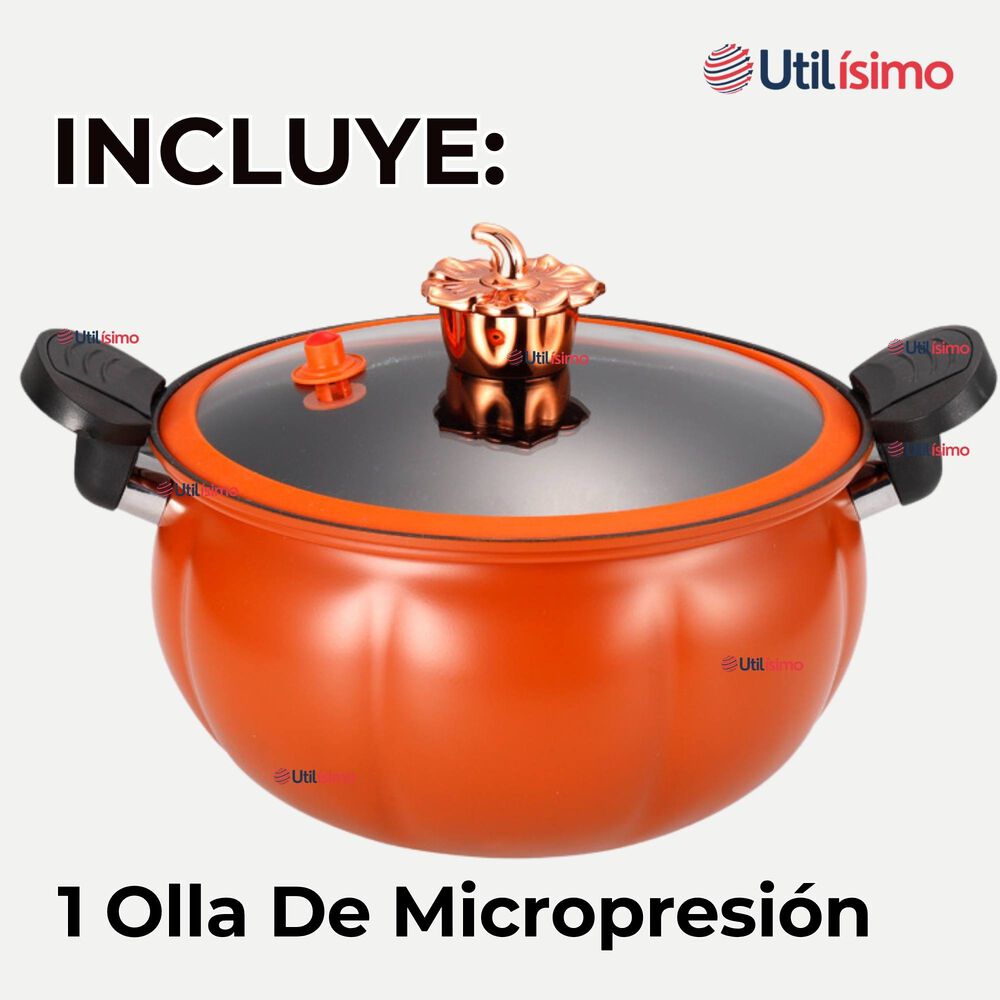 Olla De Micro Presión De Calabaza Antiadherente 7 Litro Color Naranja image number 1.0