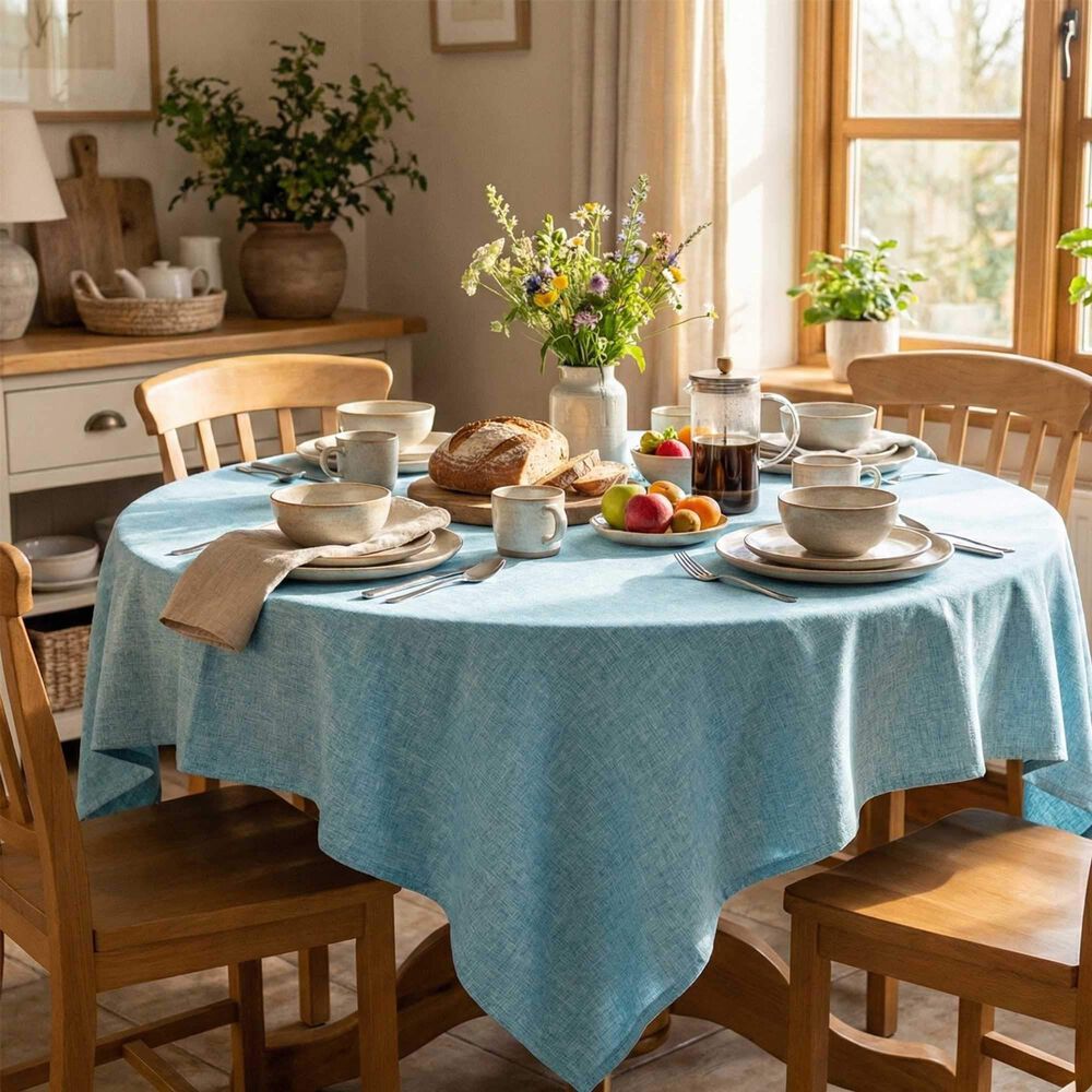 Mantel De Algod&oacute;n Edgar Turquesa 177x277 Cm image number 3.0