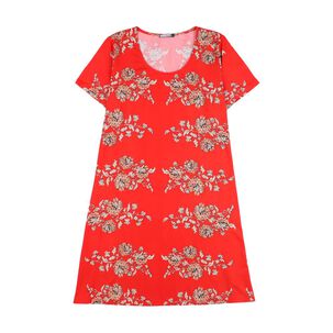 Vestido Full Print Manga Corta Cuello Redondo Mujer Lesage