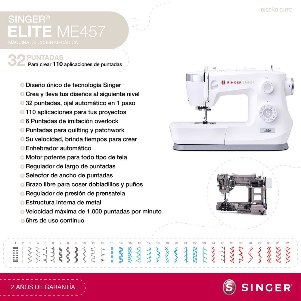 Máquina De Coser Singer Elite Me457 image number 1.0