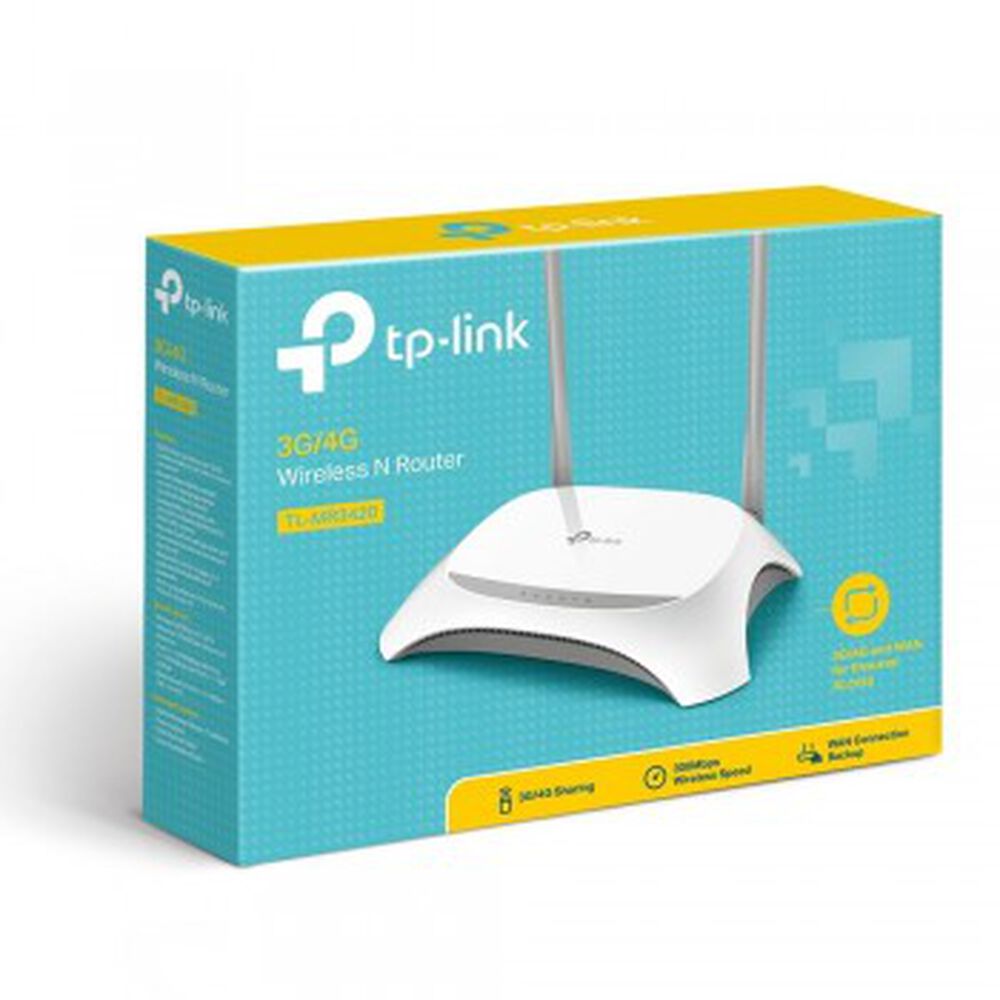 Enrutador Tplink N300 3g/4g, 2 Antenas Tl-mr3420, Inal&aacute;mbrico + Color Blanco, 110 V/220 V (bivolt) Agregar A Favoritos $ 36.326 image number 1.0