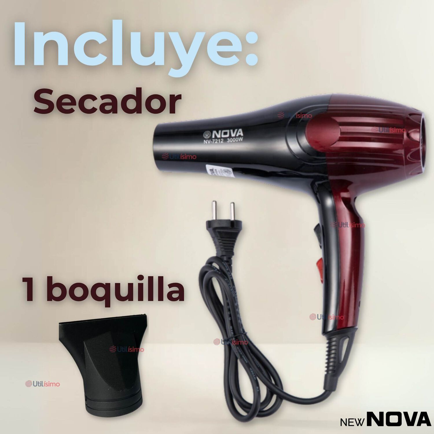 Secador De Pelo Alta Potencia Profesional 5000w Cabello Peluquer&iacute;a Rojo image number 1.0