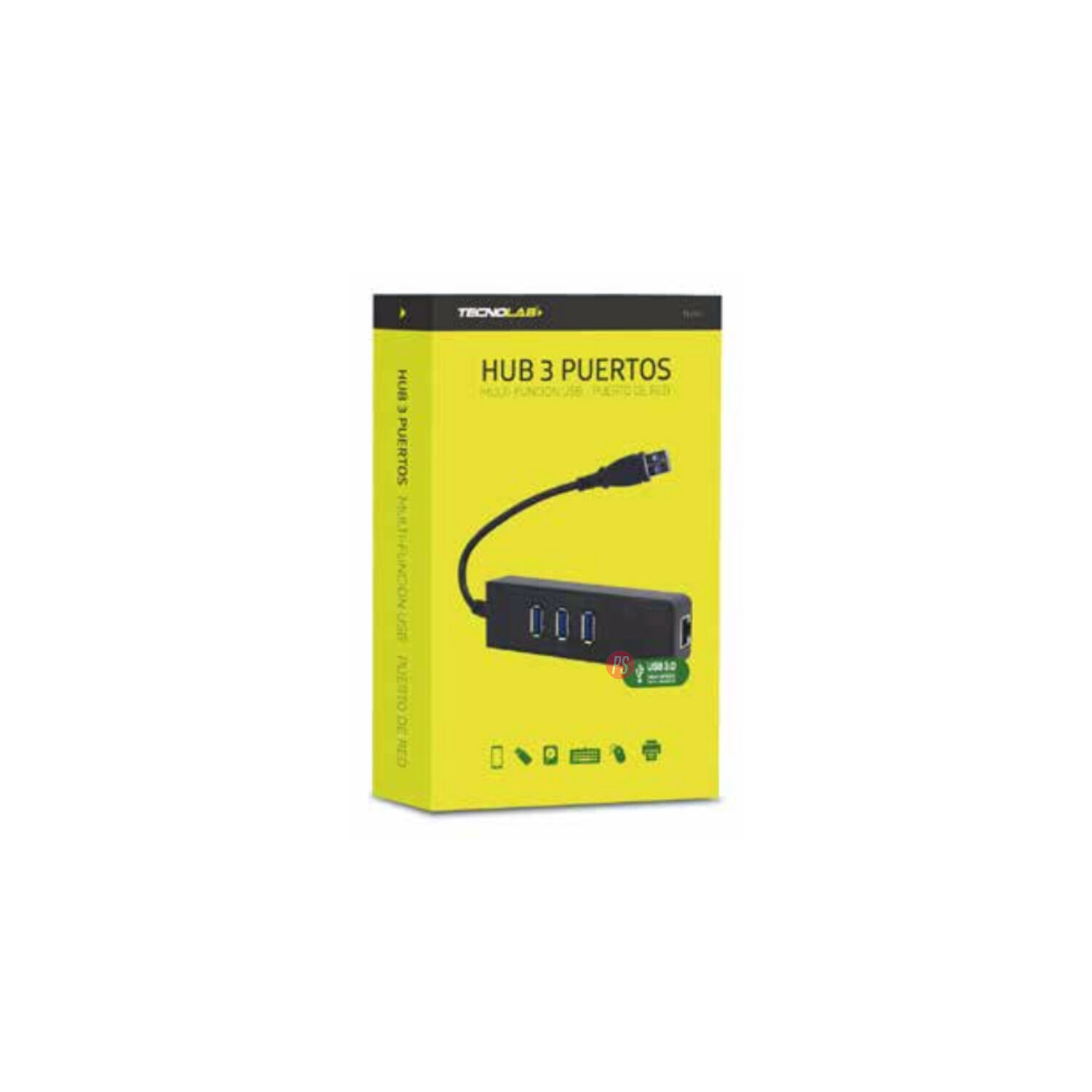 Hub Usb 3 Puertos 3.0 Y Puerto Ethernet - Ps image number 1.0