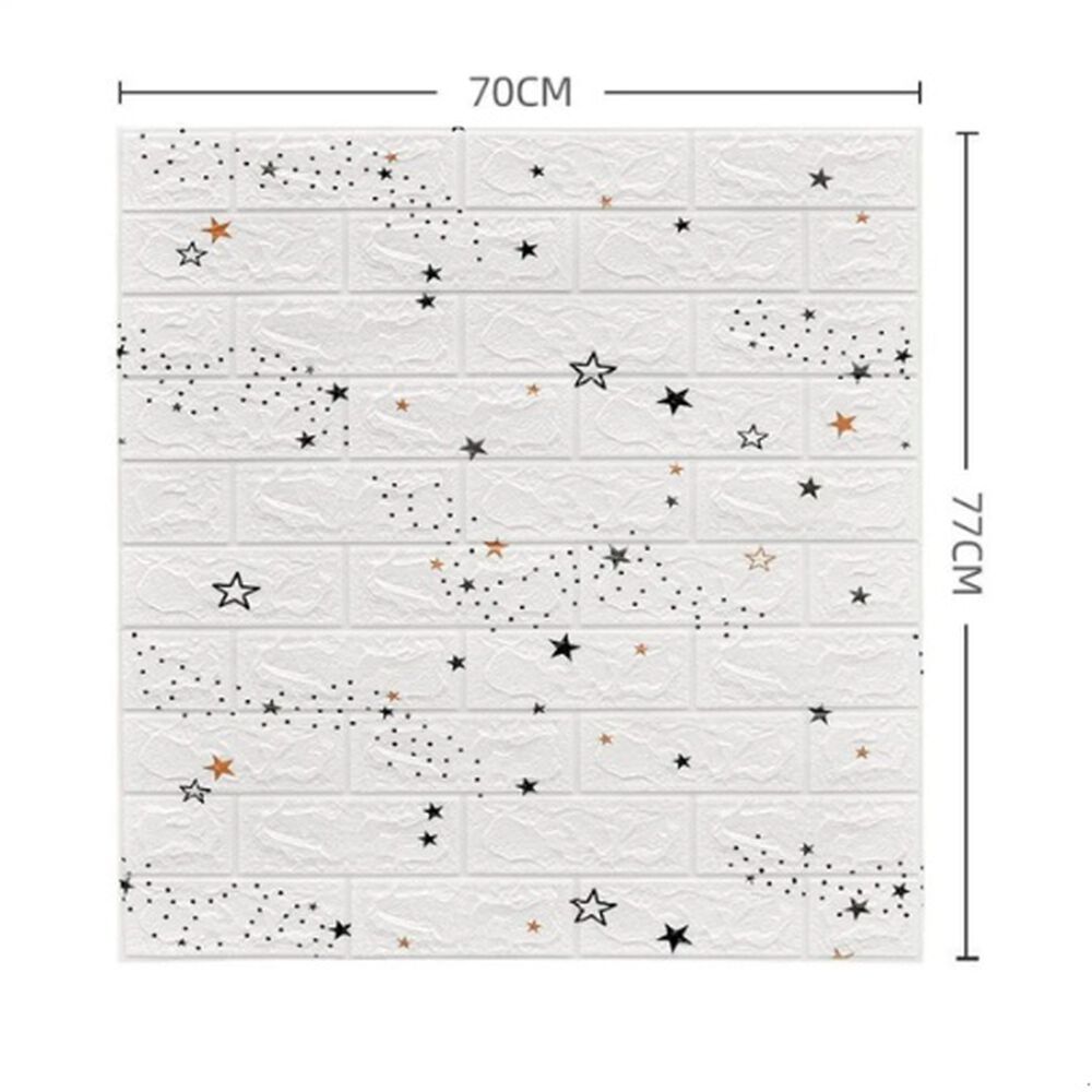 Pack 10 Lamina Papel Mural Autoadhesivo 3d Estrellas image number 2.0