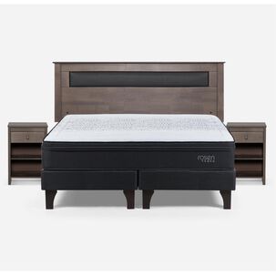 Cama Europea Rosen Tempo / King / Base Dividida + Set De Maderas