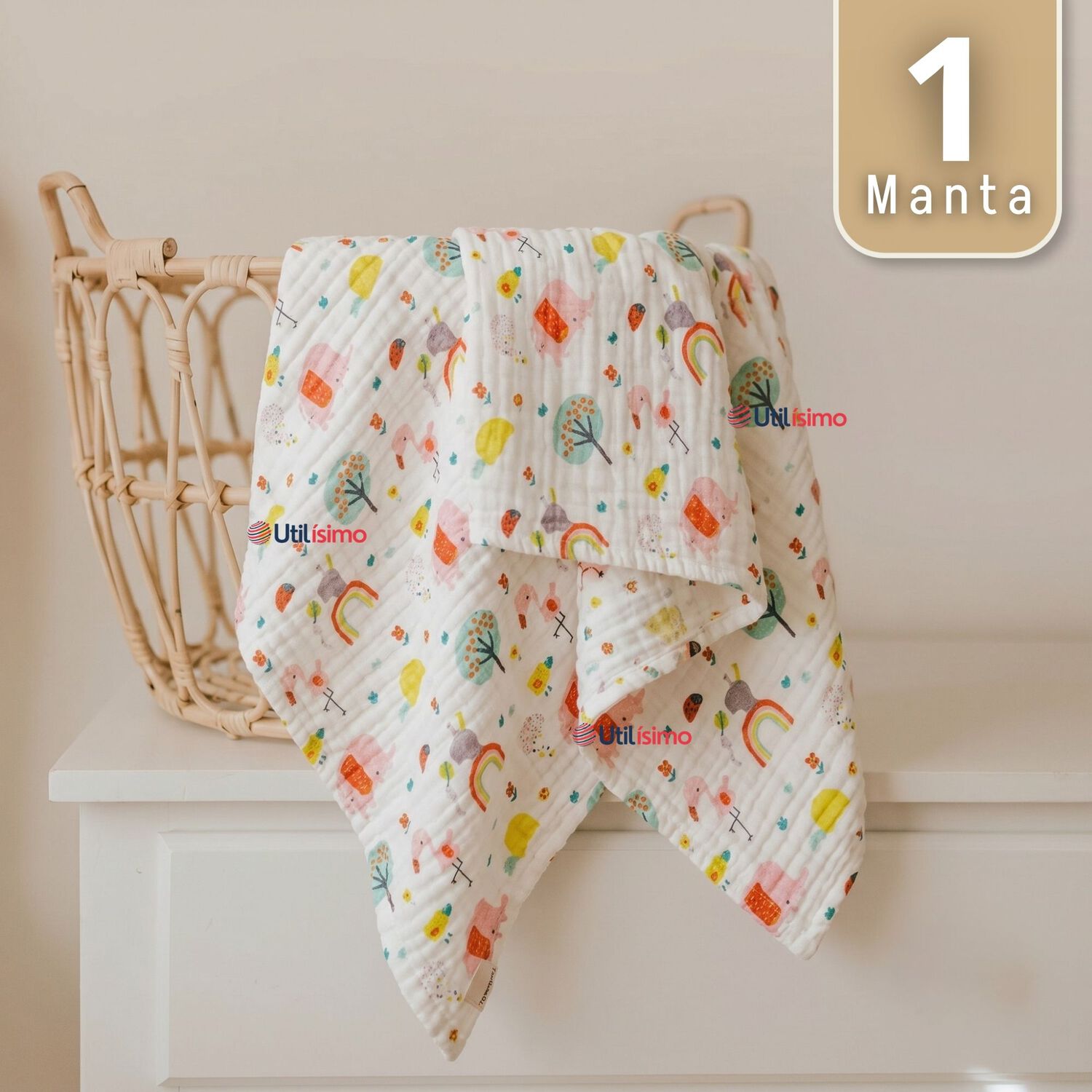 Manta Muselina 70x 70 Cm Beb&eacute; Ni&ntilde;o Multiuso 100% Algod&oacute;n Colores Surtidos image number 0.0