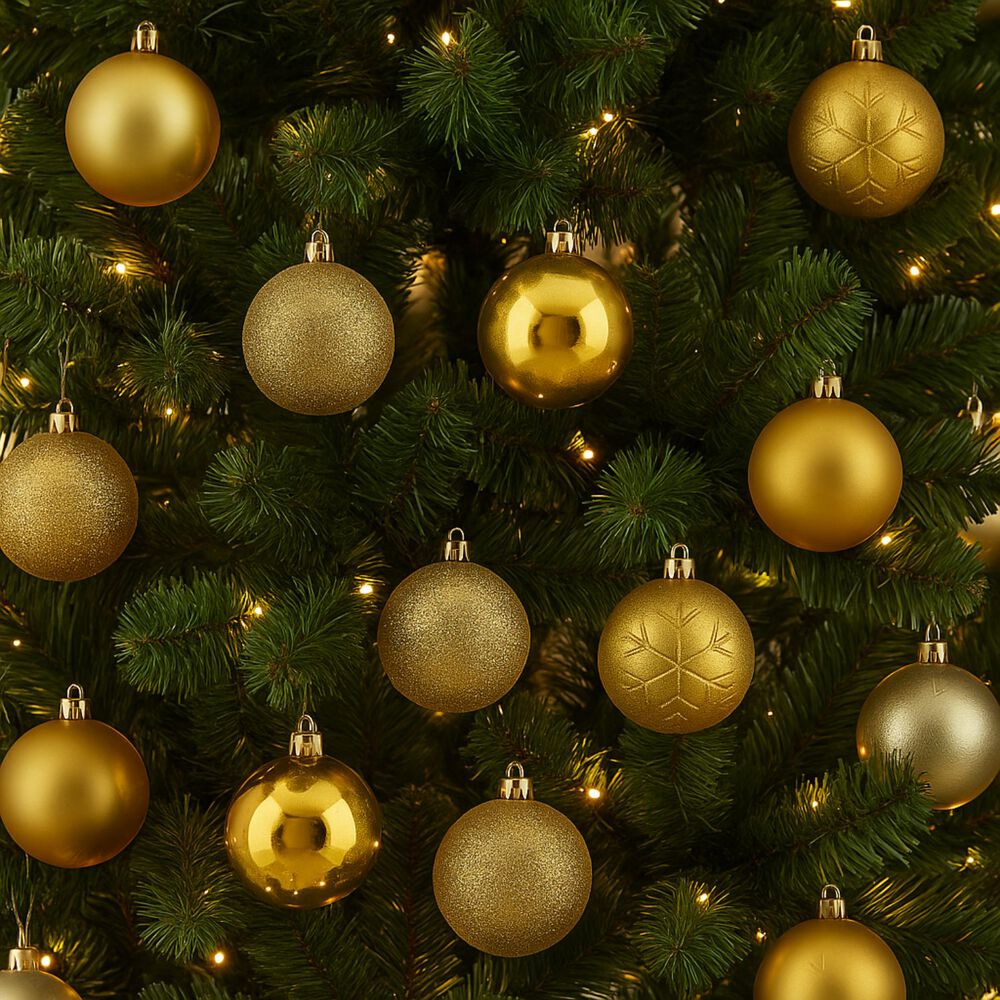 16 Esferas Bambalinas Adorno Navideño Dorado 6cm Decoracion image number 2.0