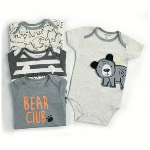 Pack 4 Bodys Niño Manga Corta Tedmimak 100% Algodón Bear Club