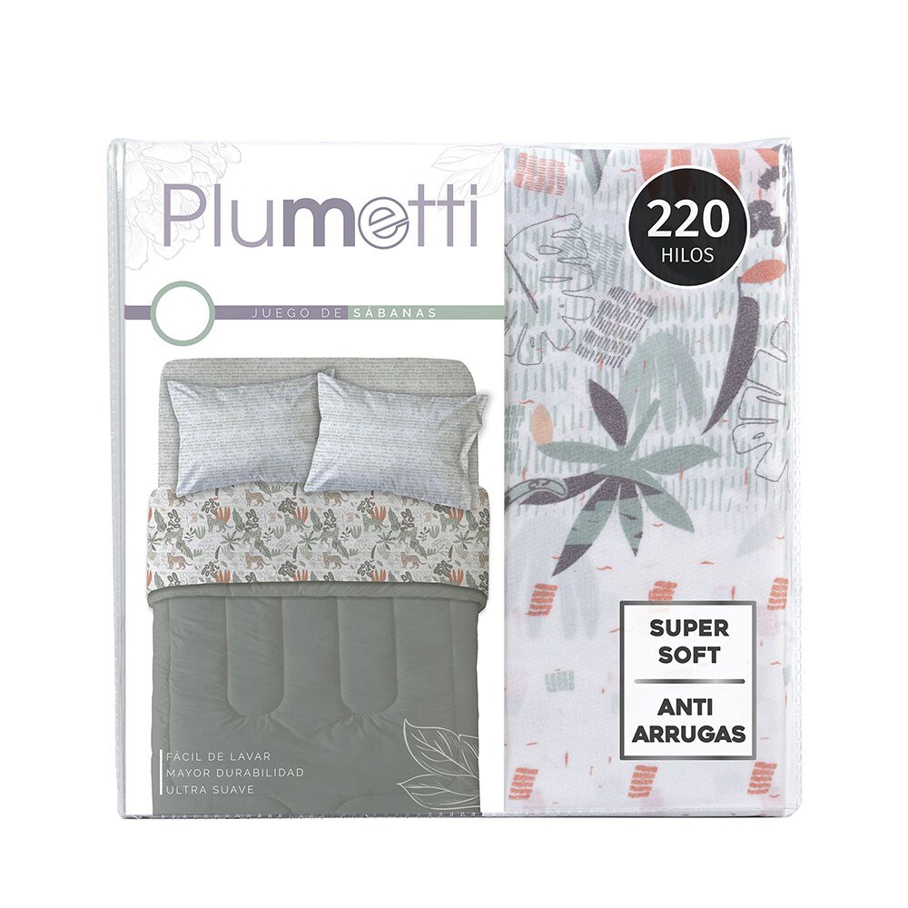 Sabana Estampada Plumetti 2 P Acacia image number 4.0