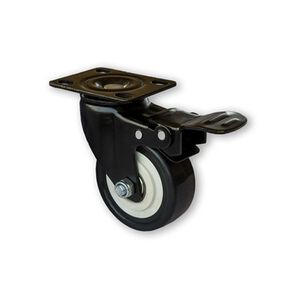 Rueda Pu 75 Mm 75 Kg Con Freno Hbt Negra