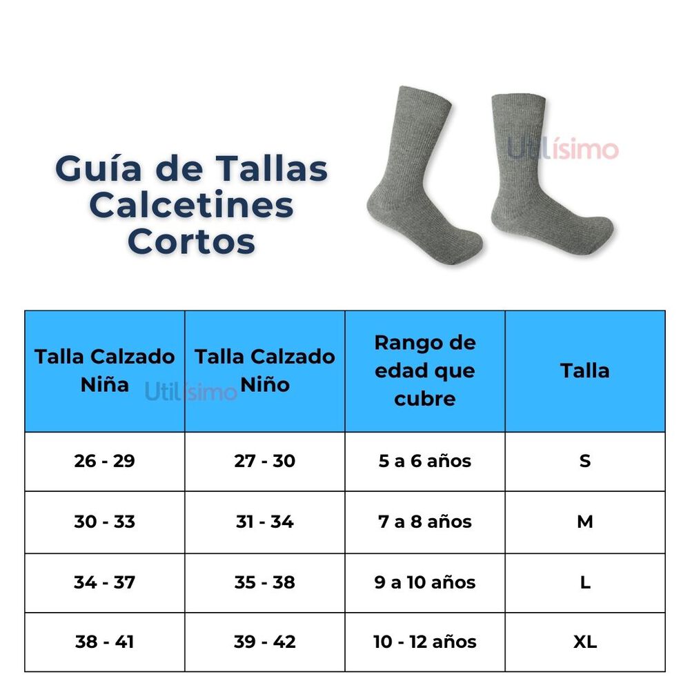 Calcetines Escolar Corto Gris Algodon Unisex 1 Par image number 2.0
