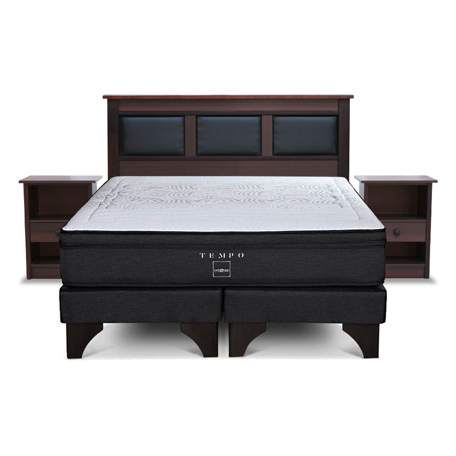 Cama Europea Rosen Tempo / King / Base Dividida + Set de Maderas Argos image number 1.0