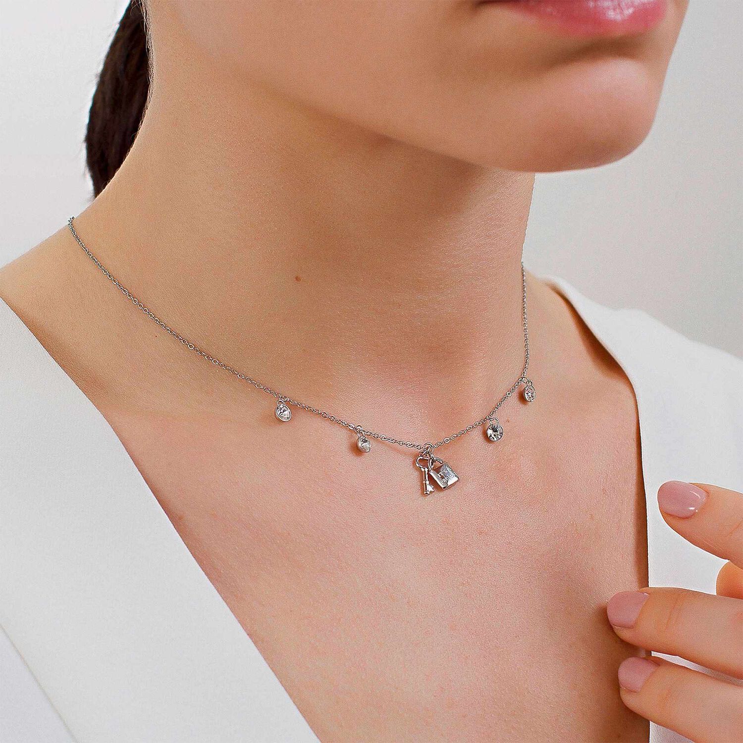 Collar Brosway Bhkl11 Plateado Mujer image number 1.0