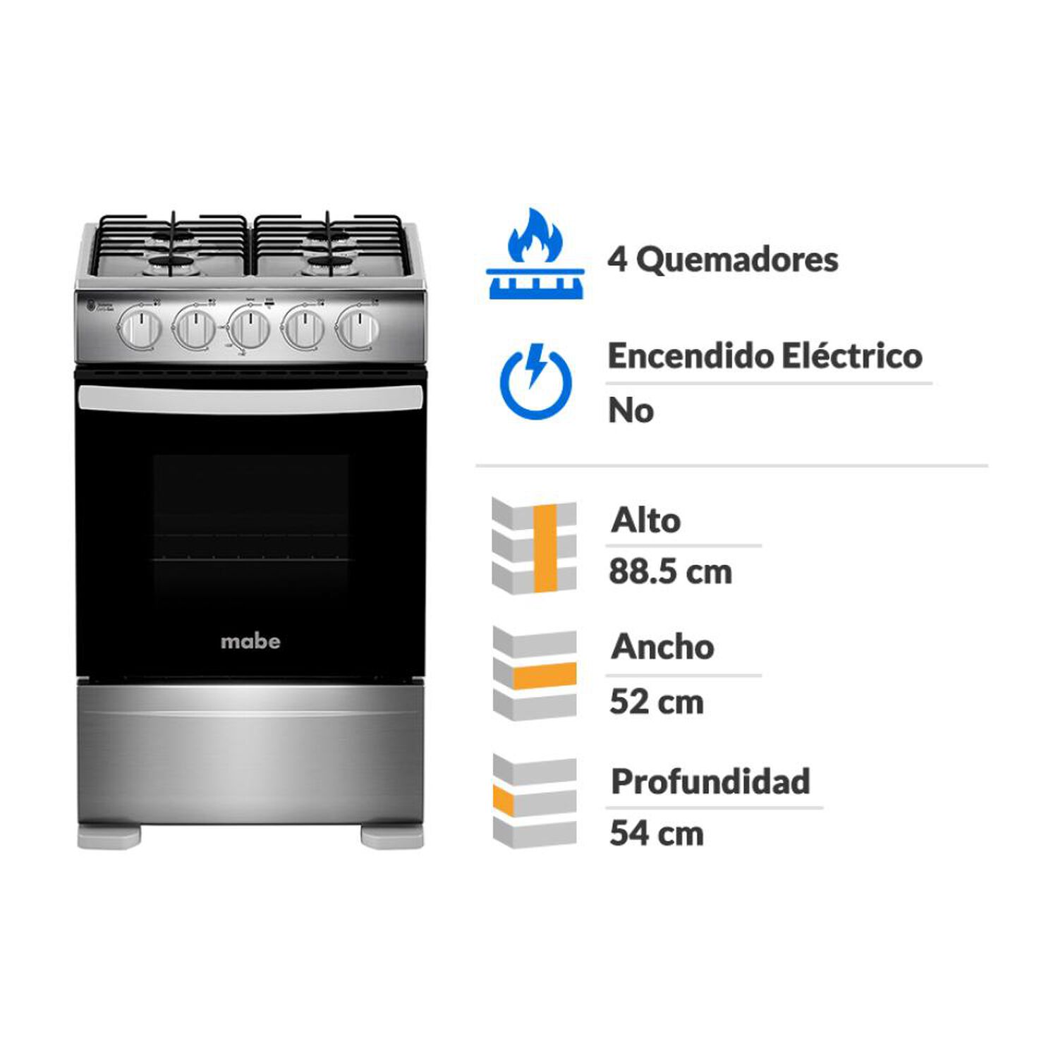 Cocina A Gas Mabe CMC20AXX-2 / 4 Quemadores image number 1.0