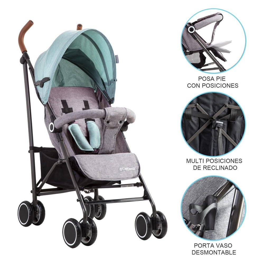 Coche Paragua Clap Melange Verde image number 6.0